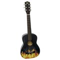 Ready Ace Ready Ace AG-30DFF 30 in. Acoustic Guitar Black with Flames; Black AG-30DFF